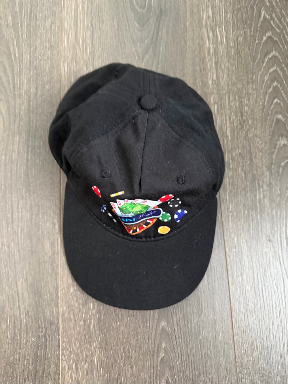 American Exchange Las Vegas Poker Dad Black Cap with Colorful Casino Patch OS